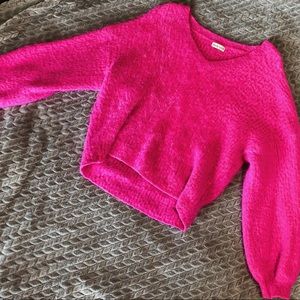 Fuzzy Hot Pink Sweater ✨